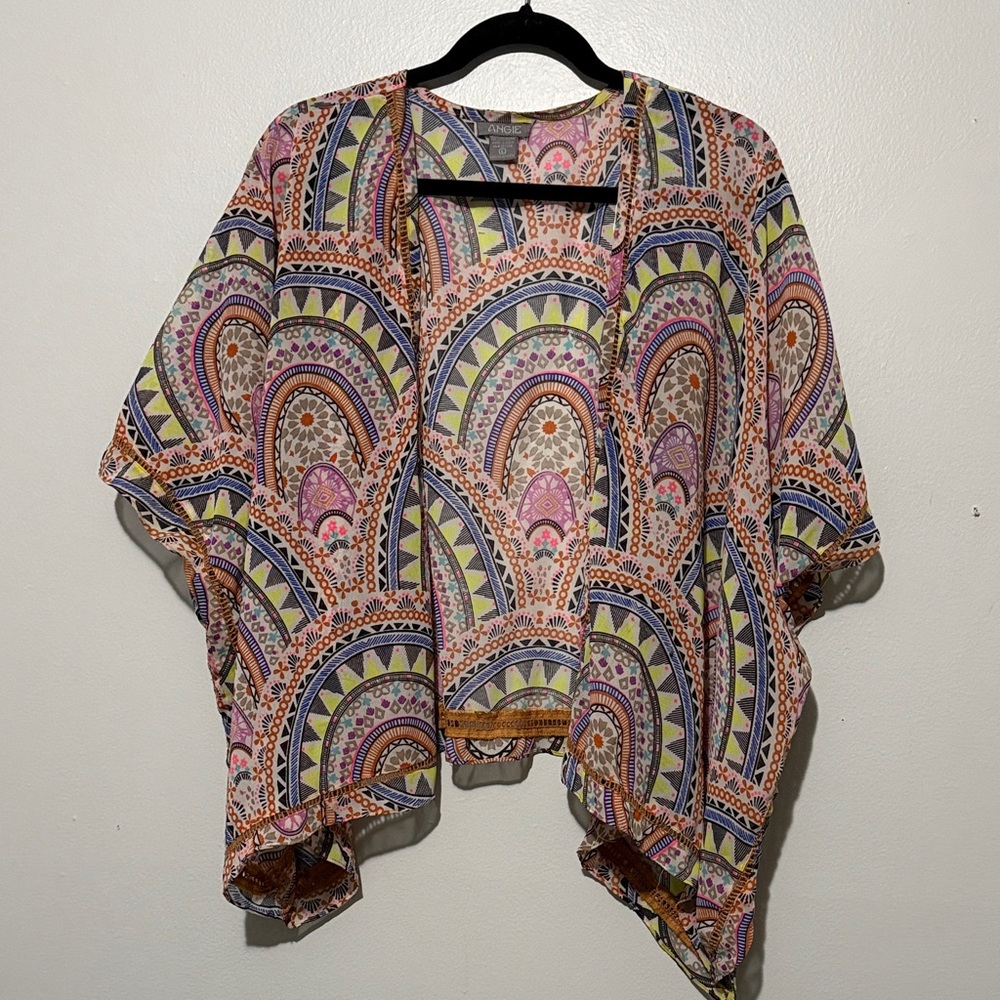 Angie Vibrant Patterned Poncho
